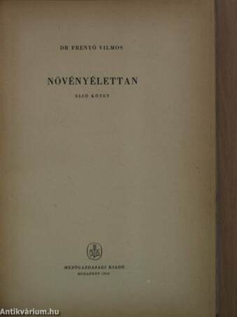 Növényélettan I.