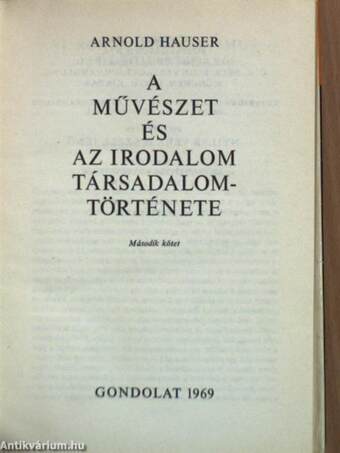 A művészet és az irodalom társadalomtörténete II. (töredék)