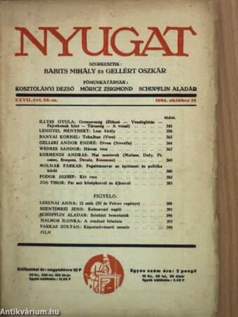 Nyugat 1934. október 16.