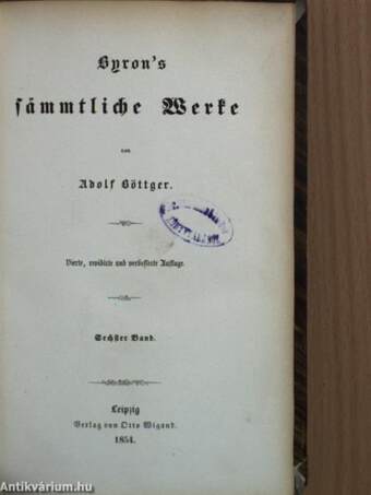 Byron's Sämmtliche Werke VI. (gótbetűs)
