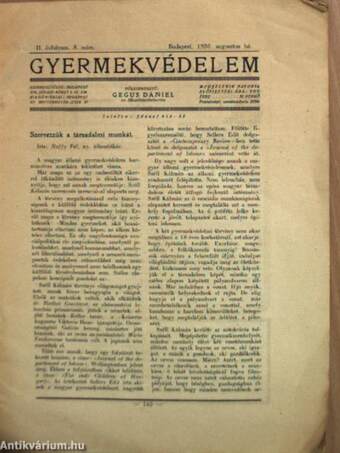 Gyermekvédelem 1930. augusztus