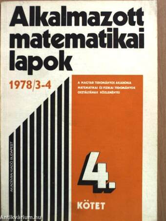 Alkalmazott matematikai lapok 1978/3-4.