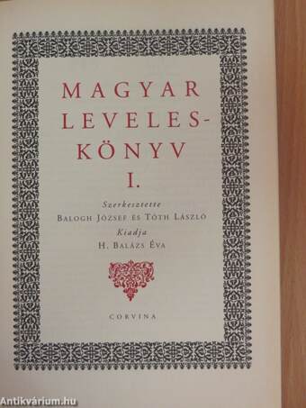 Magyar Leveleskönyv I.