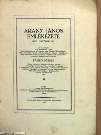 Arany János emlékezete