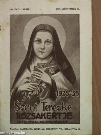 Szent Terézke rózsakertje 1935. szeptember 17.