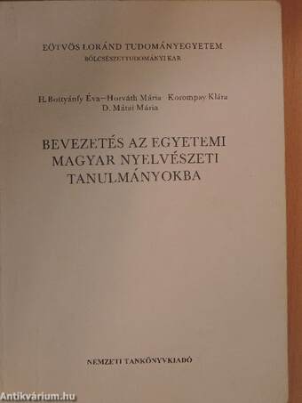 Bevezetés az egyetemi magyar nyelvészeti tanulmányokba