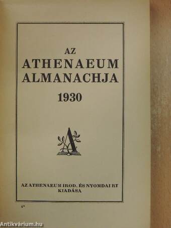 Az Athenaeum almanachja 1930