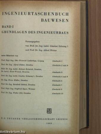 Ingenieurtaschenbuch Bauwesen I.