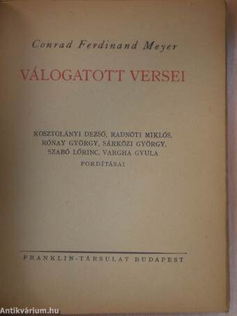 Conrad Ferdinand Meyer válogatott versei