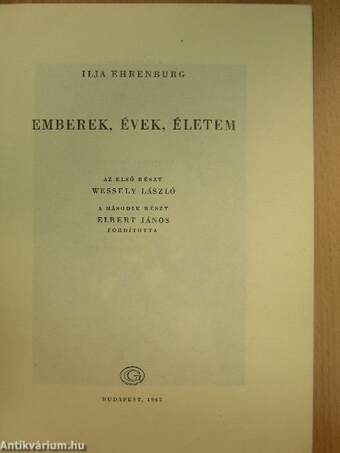 Emberek, évek, életem I-III.