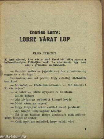 Lorre várat lop