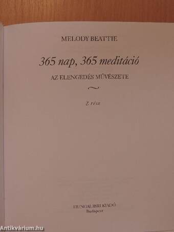 365 nap, 365 meditáció II. (töredék)