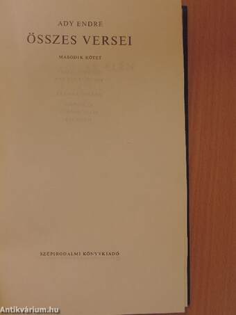 Ady Endre összes versei 2. (töredék)