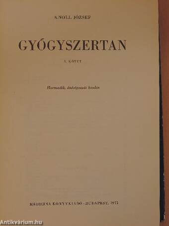 Gyógyszertan I. (töredék)