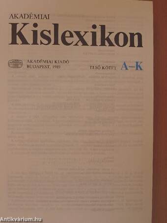 Akadémiai kislexikon 1. (töredék)