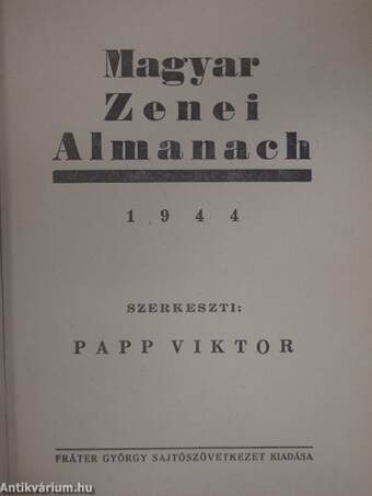 Magyar Zenei Almanach 1944