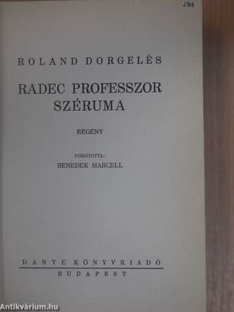 Radec professzor széruma