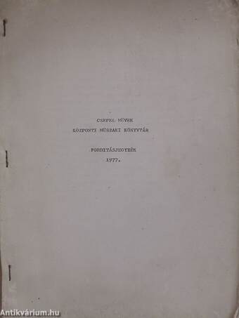 Csepel Müvek Központi Müszaki Könyvtár fordításjegyzék 1977.