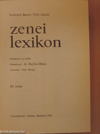 Zenei Lexikon 3. (töredék)