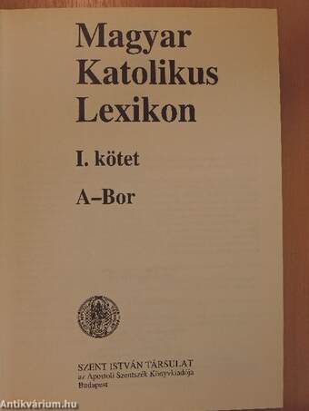 Magyar Katolikus Lexikon I. (töredék)