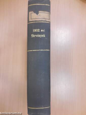 Az 1932. évi törvények gyüjteménye/Az 1933. évi törvények gyüjtemények