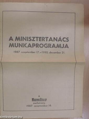 A Minisztertanács munkaprogramja