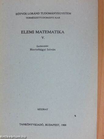 Elemi matematika V.