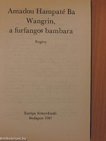 Wangrin, a furfangos bambara