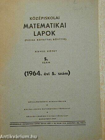 Középiskolai matematikai lapok 1964/5.