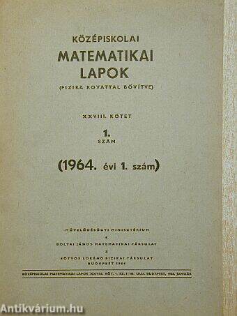 Középiskolai matematikai lapok 1964/1.