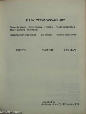 Fis ski terms vocabulary