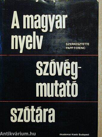 A magyar nyelv szóvégmutató szótára