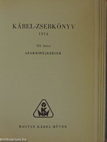 Kábel-zsebkönyv 1974. III.