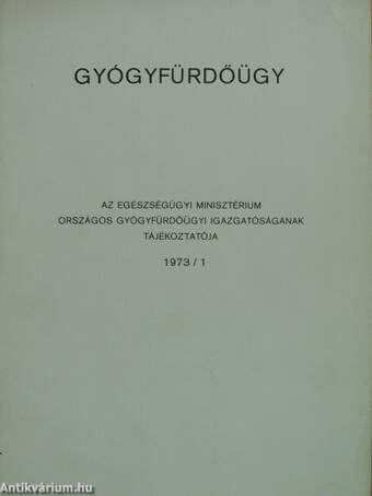 Gyógyfürdőügy 1973/1