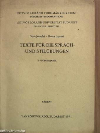 Texte für die Sprach- und Stilübungen