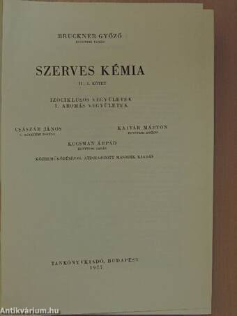 Szerves kémia II/1. (töredék)