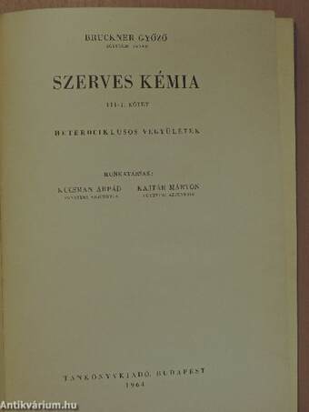 Szerves kémia III/1-2.