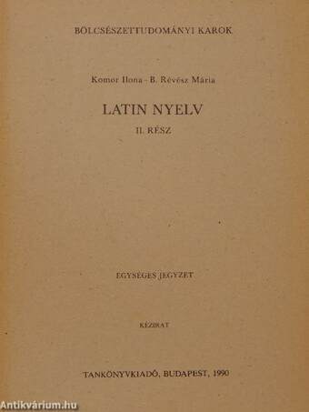 Latin nyelv II.