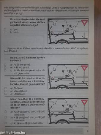 A járművezetői vizsga teszt kérdéseinek gyűjteménye