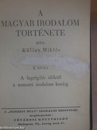 A magyar irodalom története I-III.