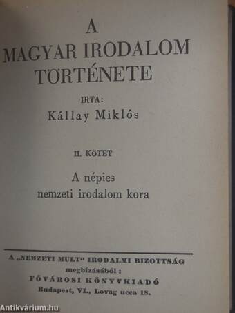 A magyar irodalom története I-III.