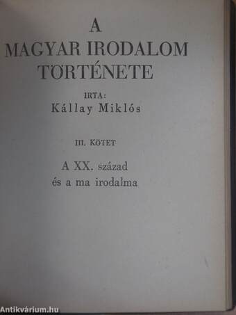 A magyar irodalom története I-III.