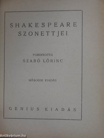 Shakespeare szonettjei