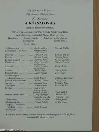 R. Strauss: A rózsalovag