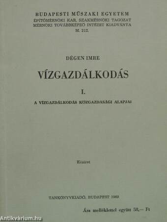 Vízgazdálkodás I.