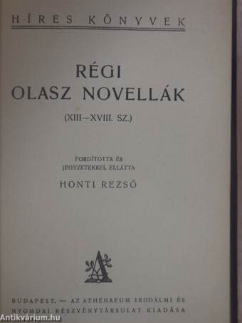 Régi olasz novellák