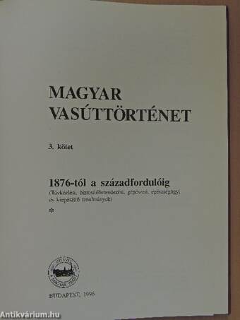 Magyar vasúttörténet 3.