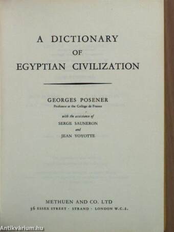 A dictionary of Egyptian Civilization