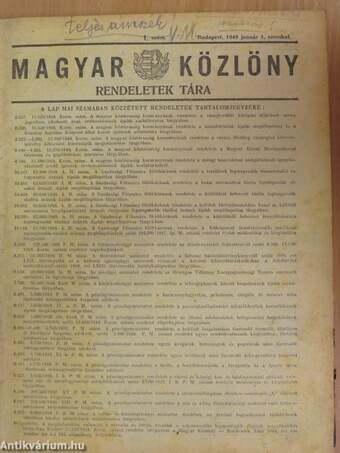 Magyar Közlöny 1949. január 1.-március 31.