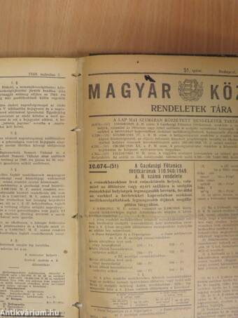 Magyar Közlöny 1949. január 1.-március 31.